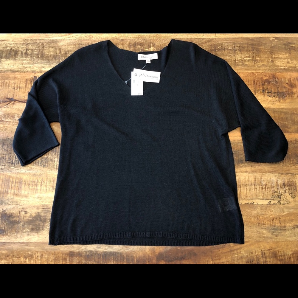 Philosophy 3/4 Sleeve V Neck Sweater